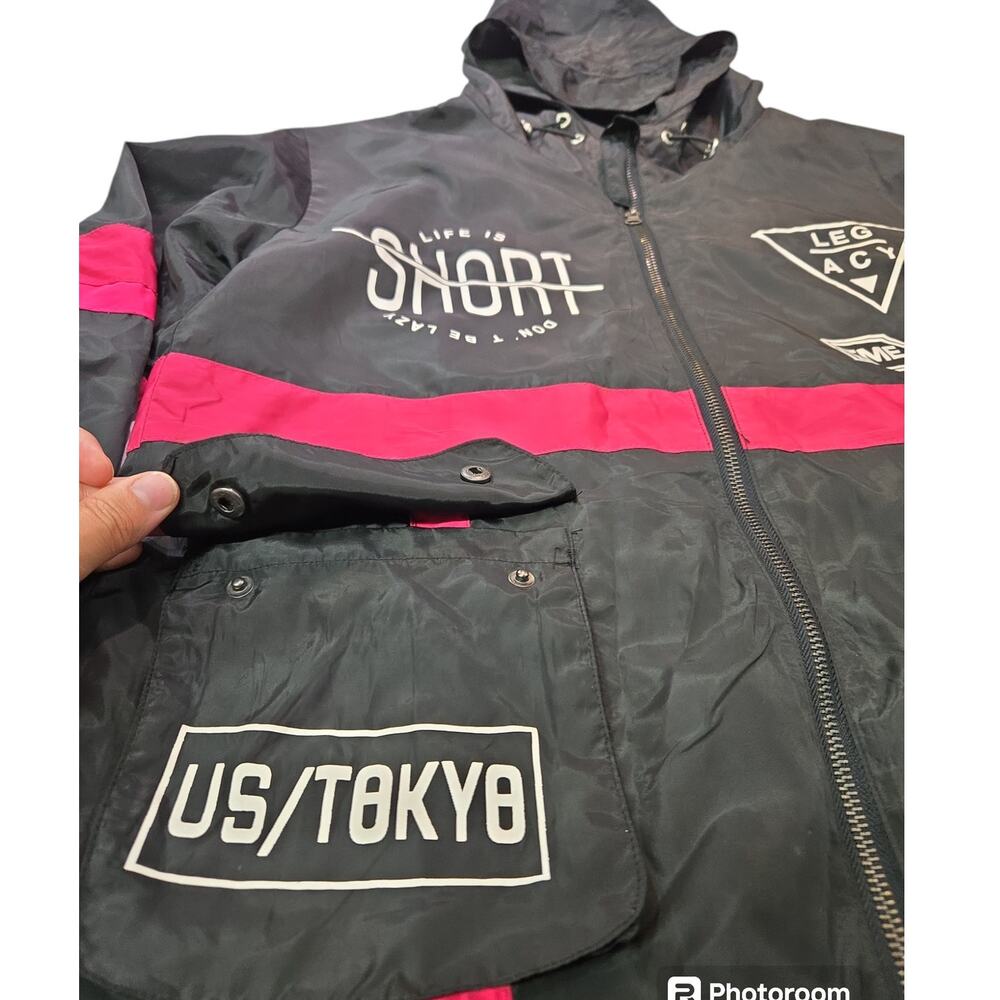 Graphic, Black & Pink, Hooded Jacket | Size Small - Picture 3 of 9